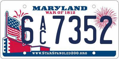 MD license plate 6AC7352