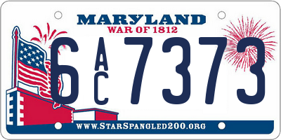 MD license plate 6AC7373