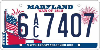 MD license plate 6AC7407