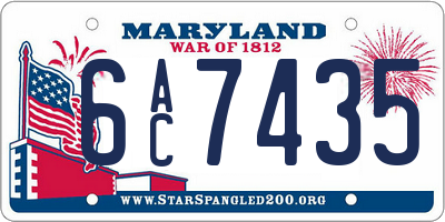 MD license plate 6AC7435