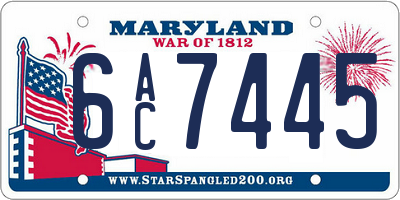 MD license plate 6AC7445