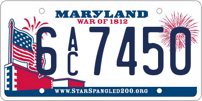 MD license plate 6AC7450