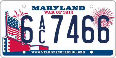 MD license plate 6AC7466