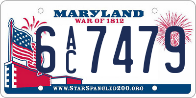 MD license plate 6AC7479