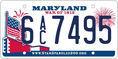 MD license plate 6AC7495