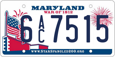 MD license plate 6AC7515