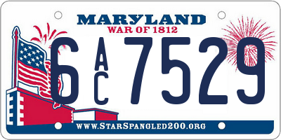 MD license plate 6AC7529