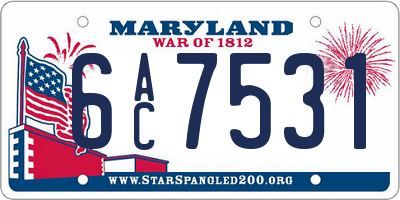 MD license plate 6AC7531