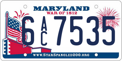 MD license plate 6AC7535