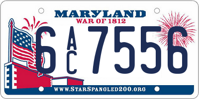 MD license plate 6AC7556