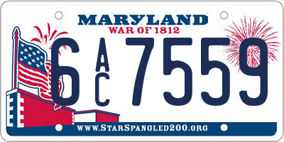MD license plate 6AC7559