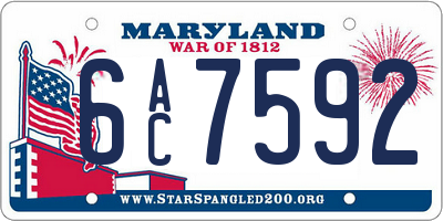 MD license plate 6AC7592