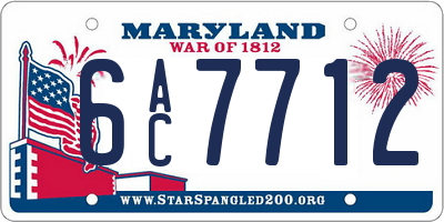 MD license plate 6AC7712
