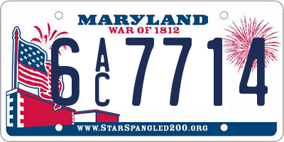 MD license plate 6AC7714