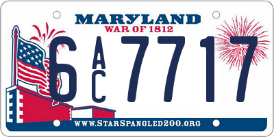 MD license plate 6AC7717