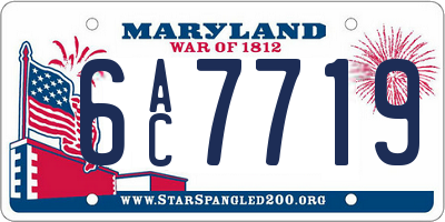 MD license plate 6AC7719
