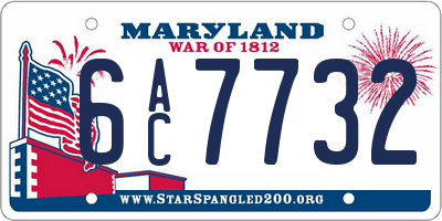 MD license plate 6AC7732