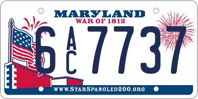 MD license plate 6AC7737