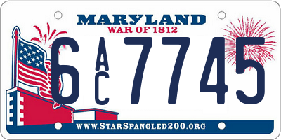 MD license plate 6AC7745