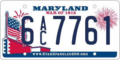 MD license plate 6AC7761