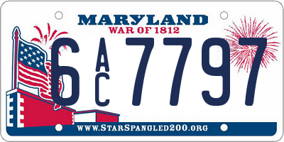 MD license plate 6AC7797