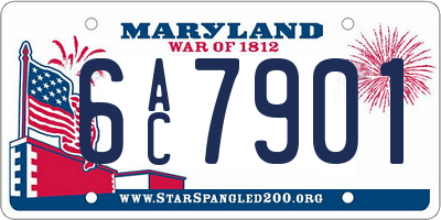 MD license plate 6AC7901