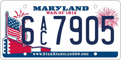 MD license plate 6AC7905