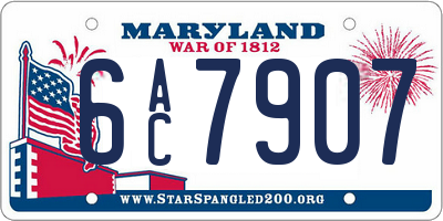 MD license plate 6AC7907