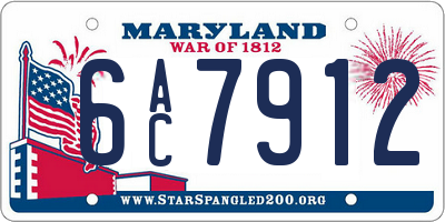 MD license plate 6AC7912
