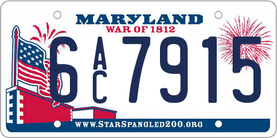 MD license plate 6AC7915