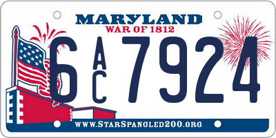 MD license plate 6AC7924