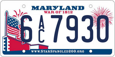 MD license plate 6AC7930