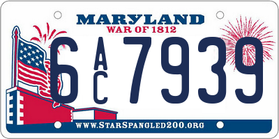 MD license plate 6AC7939