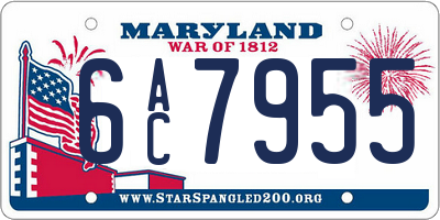 MD license plate 6AC7955