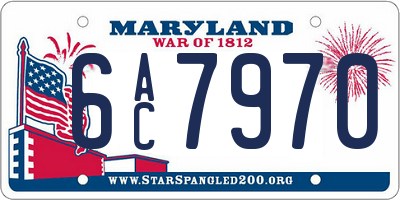 MD license plate 6AC7970
