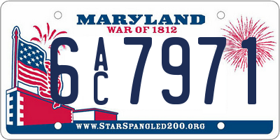 MD license plate 6AC7971