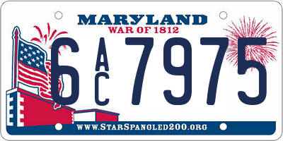 MD license plate 6AC7975