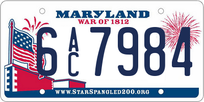 MD license plate 6AC7984