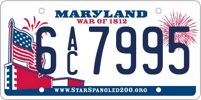 MD license plate 6AC7995