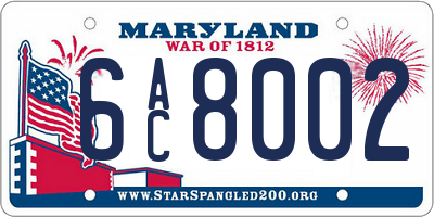 MD license plate 6AC8002