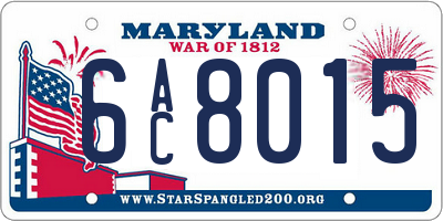 MD license plate 6AC8015