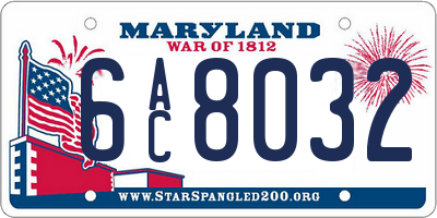 MD license plate 6AC8032