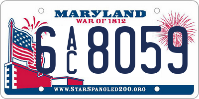 MD license plate 6AC8059