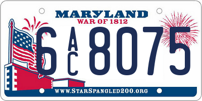 MD license plate 6AC8075