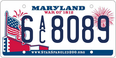MD license plate 6AC8089