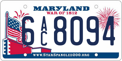 MD license plate 6AC8094