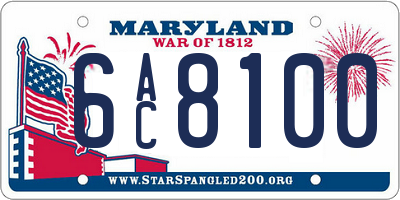 MD license plate 6AC8100