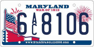 MD license plate 6AC8106