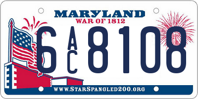 MD license plate 6AC8108