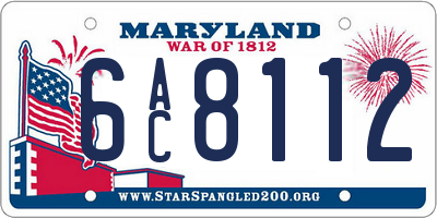 MD license plate 6AC8112